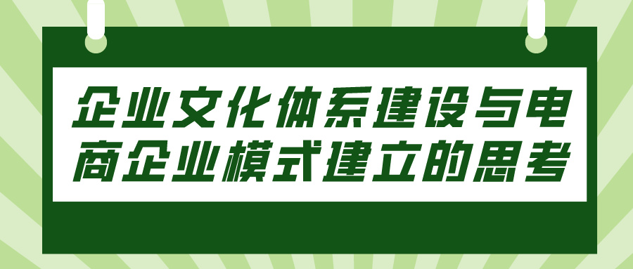 企业文化体系建设与电商企业模式建立的思考(图1)